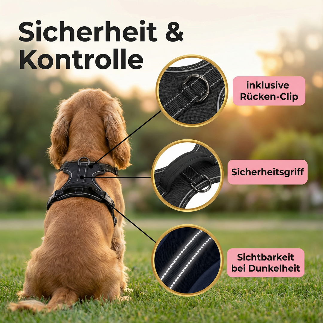 PfotenSanft™ Entlastungs- & Anti-Zieh-Geschirr