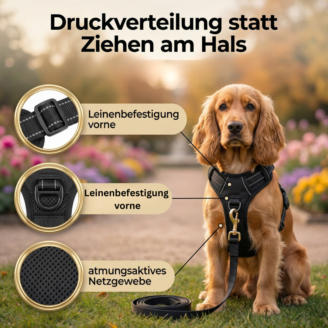 PfotenSanft™ Entlastungs- & Anti-Zieh-Geschirr